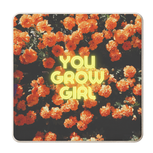 Neon You Grow Girl - personalised beer coaster by OhMC! Designs