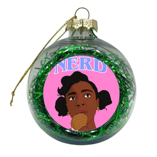 Nerd (Pink) - xmas bauble by Pink and Pip