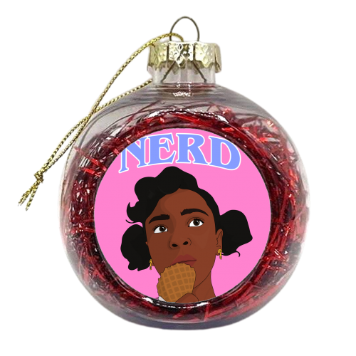 Nerd (Pink) - xmas bauble by Pink and Pip