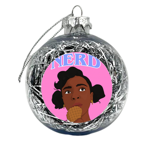 Nerd (Pink) - xmas bauble by Pink and Pip