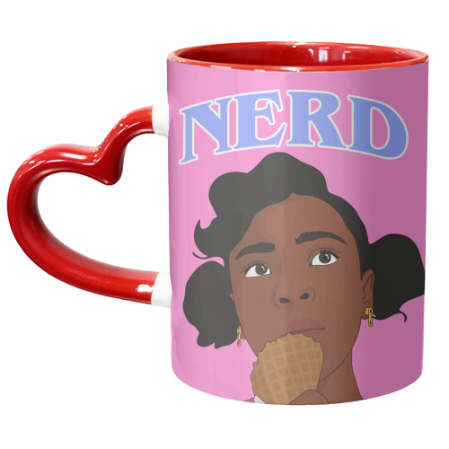 Nerd (Pink) - unique mug by Pink and Pip