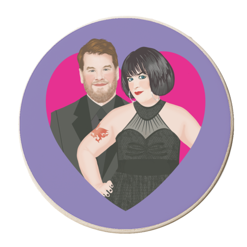 Nessa and Smithy - personalised beer coaster by Claire Atwood