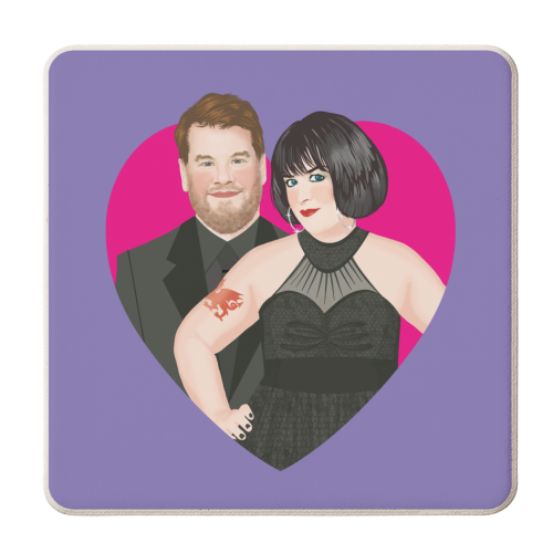 Nessa and Smithy - personalised beer coaster by Claire Atwood