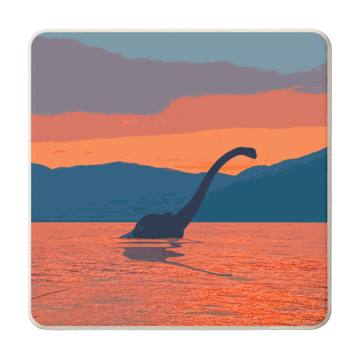 Nessie at sunset - personalised beer coaster by AP