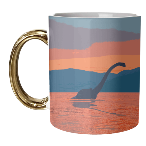 Nessie at sunset - unique mug by AP
