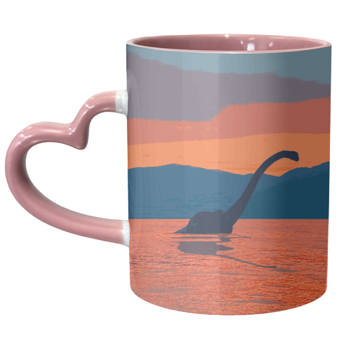 Nessie at sunset - unique mug by AP