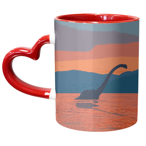 Nessie at sunset - unique mug by AP