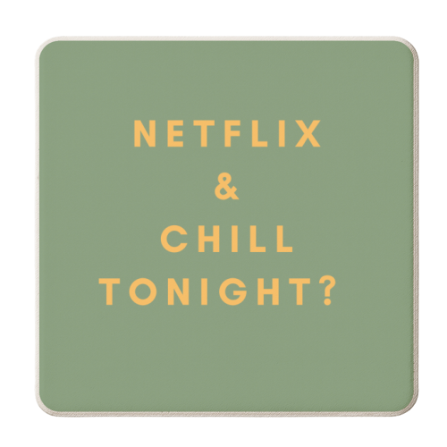Netflix and chill?? - personalised beer coaster by Proper Job Studio