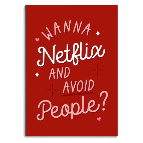 Netflix and chill print - personalised A4, A5, A6 notebook by The Girl Next Draw