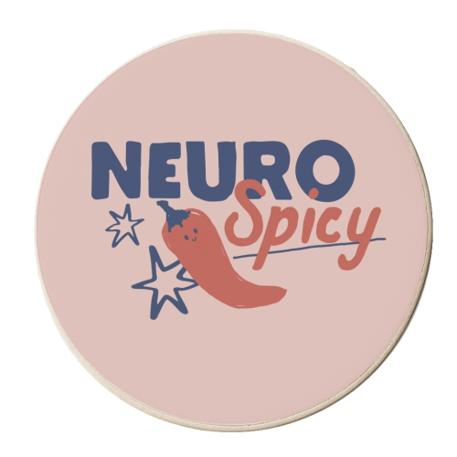 Neurospicy cute gift - personalised beer coaster by Giddy Kipper