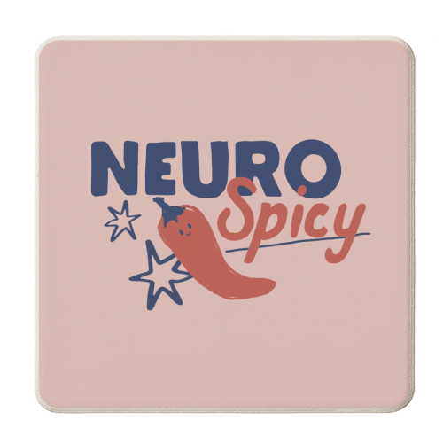 Neurospicy cute gift - personalised beer coaster by Giddy Kipper