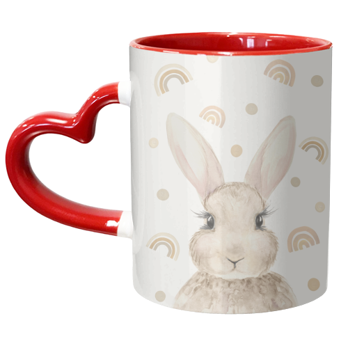 neutral baby bunny rabbit - unique mug by Beth Reed