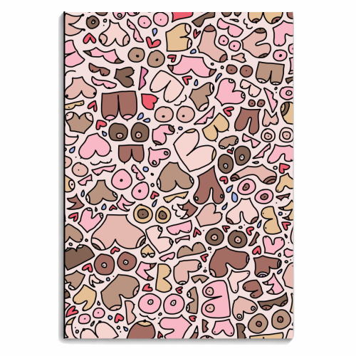Neutral pink boob pattern - personalised A4, A5, A6 notebook by andrea zuza