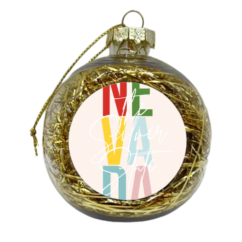Nevada "The Silver State" Color State - xmas bauble by Toni Scott