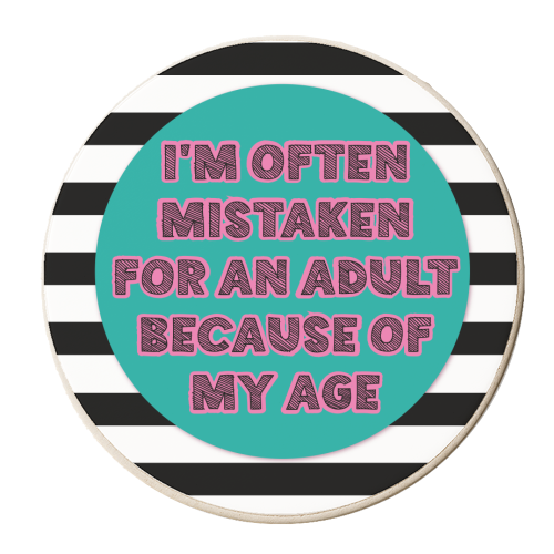 Never Grow Up - personalised beer coaster by Mad Philomena