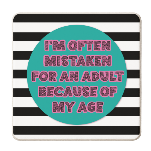 Never Grow Up - personalised beer coaster by Mad Philomena