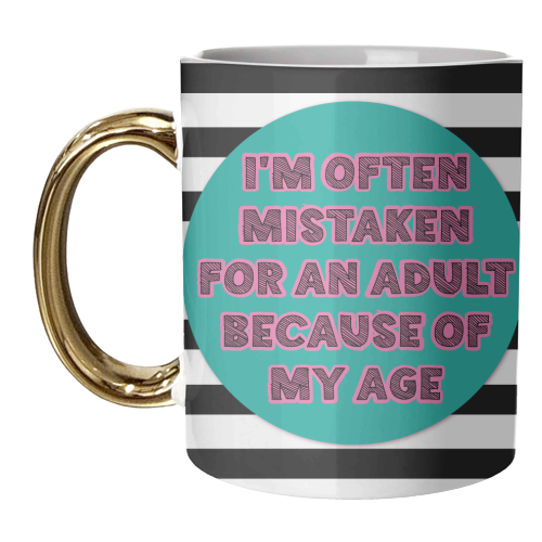 Never Grow Up - unique mug by Mad Philomena