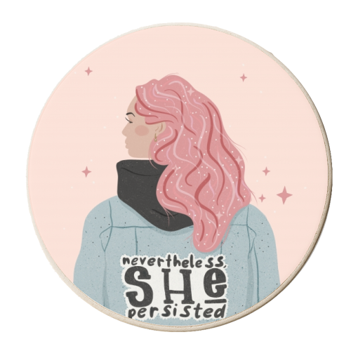 Nevertheless, She persisted - personalised beer coaster by Alice Palazon