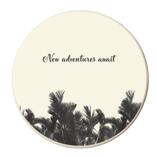 New Adventures Await - personalised beer coaster by Mia Lindblad