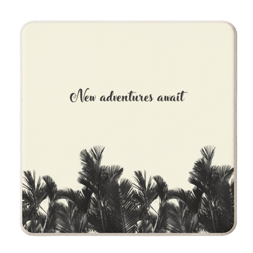 New Adventures Await - personalised beer coaster by Mia Lindblad