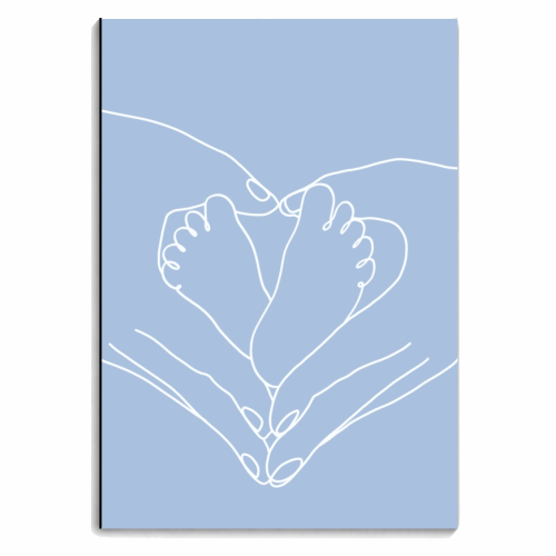 New baby boy simple lines heart artwork - personalised A4, A5, A6 notebook by The Girl Next Draw