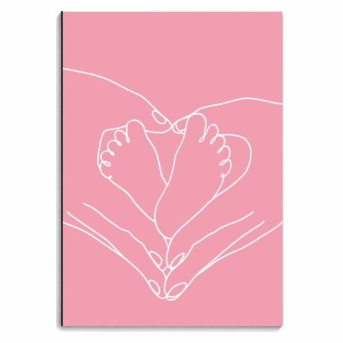 New babygirl heart shape simple line print - personalised A4, A5, A6 notebook by The Girl Next Draw