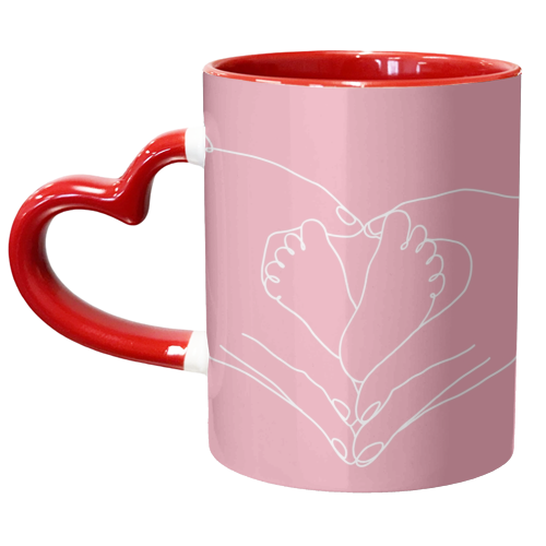 New babygirl heart shape simple line print - unique mug by The Girl Next Draw