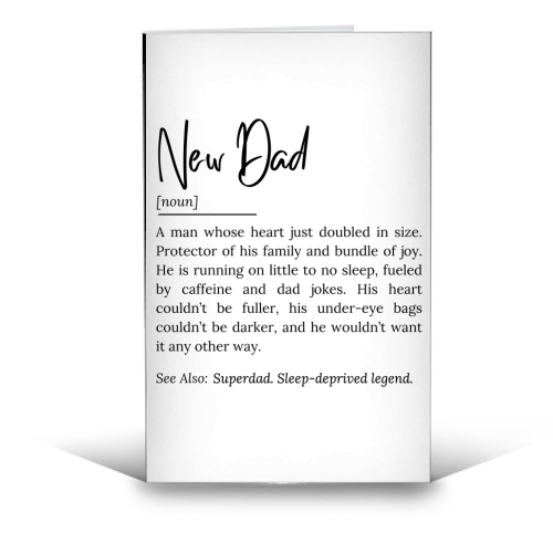 New Dad Definition – Funny and Heartwarming Quote - funny greeting card by timsal shol