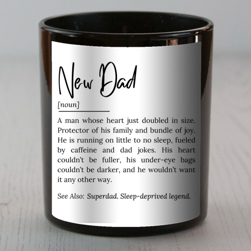 New Dad Definition – Funny and Heartwarming Quote - scented candle by timsal shol