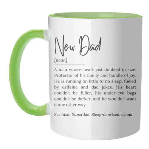 New Dad Definition – Funny and Heartwarming Quote - unique mug by timsal shol