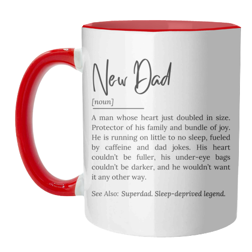 New Dad Definition – Funny and Heartwarming Quote - unique mug by timsal shol
