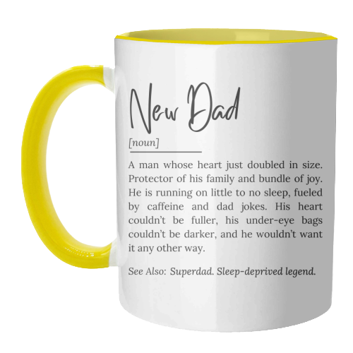 New Dad Definition – Funny and Heartwarming Quote - unique mug by timsal shol