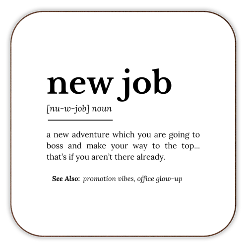 New Job Definition - personalised beer coaster by timsal shol