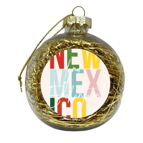 New Mexico "Land of Enchantment" Color State - xmas bauble by Toni Scott