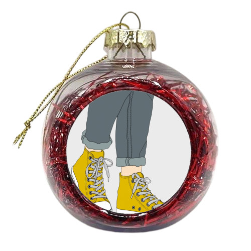 New Shoes - xmas bauble by ainsley wilson