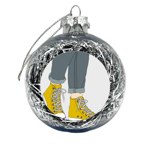 New Shoes - xmas bauble by ainsley wilson