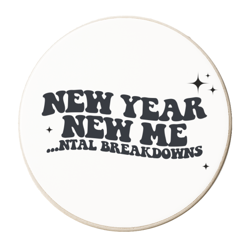 New Year New Mental Breakdowns - personalised beer coaster by Pink and Pip