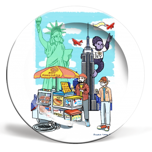 New York - ceramic dinner plate by Frankie Long