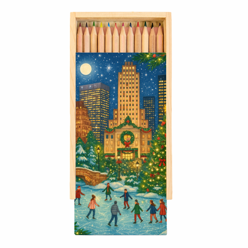 New York Christmas - Coloured Pencils with Box by Ms Doodle