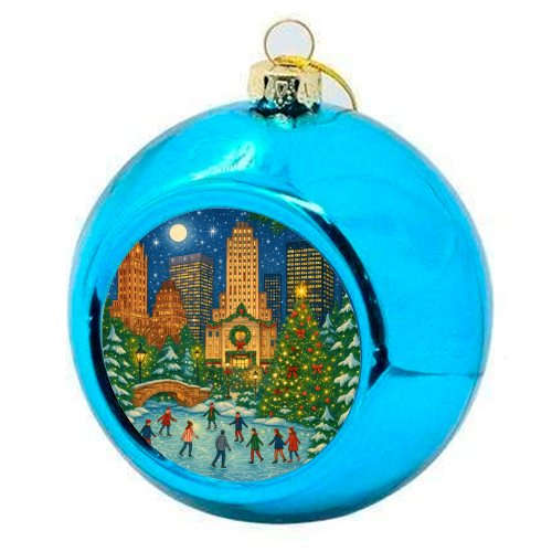 New York Christmas - colourful christmas bauble by Ms Doodle