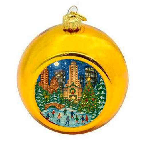 New York Christmas - colourful christmas bauble by Ms Doodle