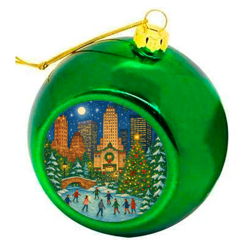 New York Christmas - colourful christmas bauble by Ms Doodle
