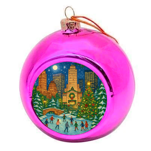 New York Christmas - colourful christmas bauble by Ms Doodle