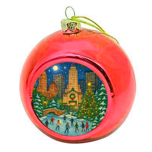 New York Christmas - colourful christmas bauble by Ms Doodle