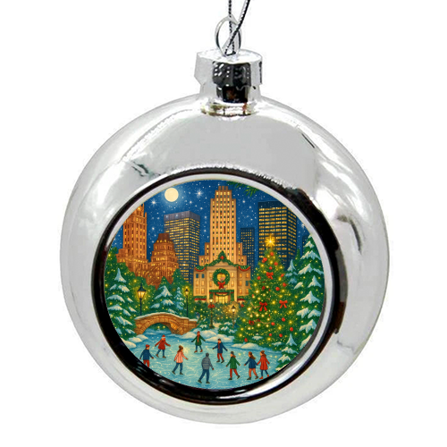 New York Christmas - colourful christmas bauble by Ms Doodle