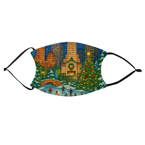 New York Christmas - face cover mask by Ms Doodle