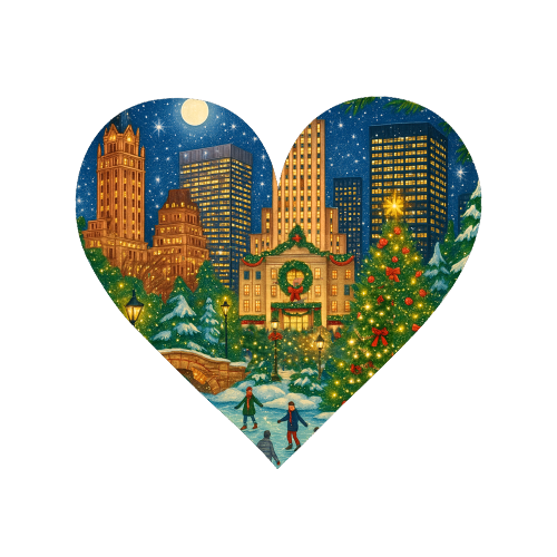 New York Christmas - Magnet by Ms Doodle