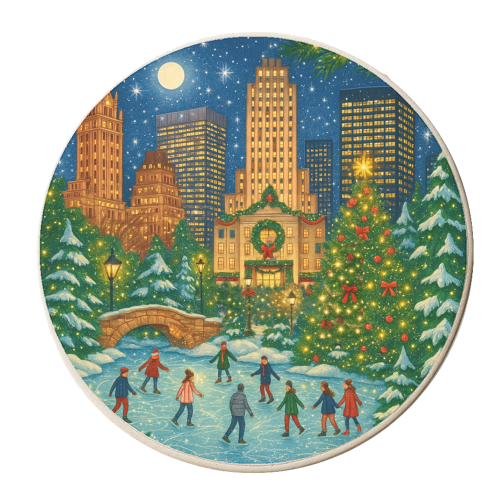 New York Christmas - personalised beer coaster by Ms Doodle