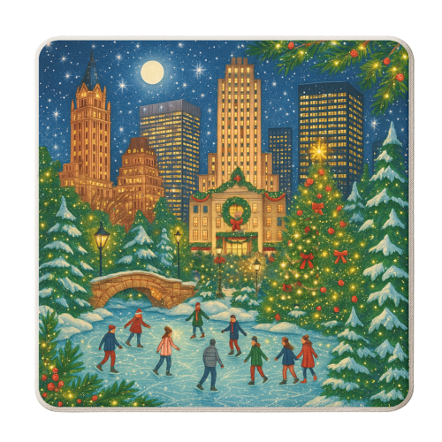 New York Christmas - personalised beer coaster by Ms Doodle