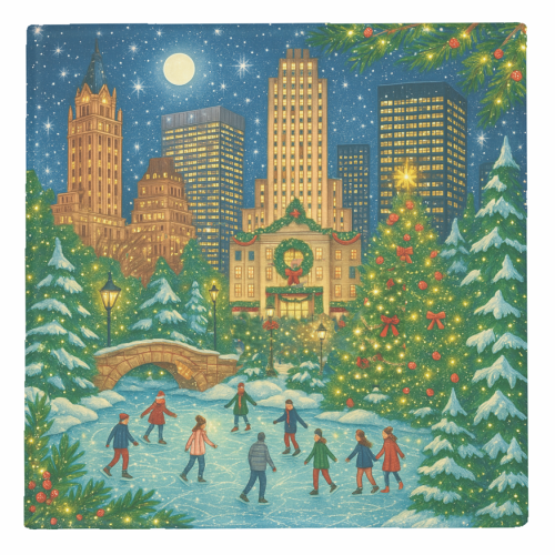 New York Christmas - personalised beer coaster by Ms Doodle